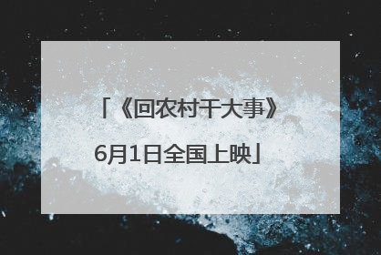 《回农村干大事》6月1日全国上映