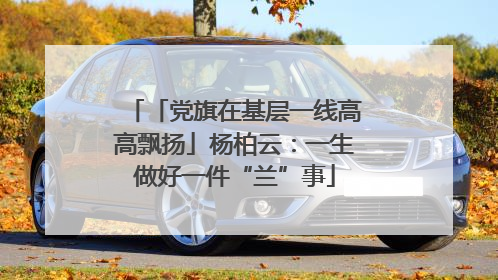 「党旗在基层一线高高飘扬」杨柏云：一生做好一件“兰”事