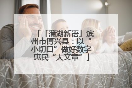 「蒲湖新语」滨州市博兴县：以“小切口”做好数字惠民“大文章”