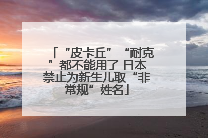 “皮卡丘”“耐克”都不能用了 日本禁止为新生儿取“非常规”姓名