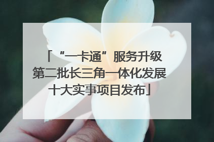 “一卡通”服务升级 第二批长三角一体化发展十大实事项目发布