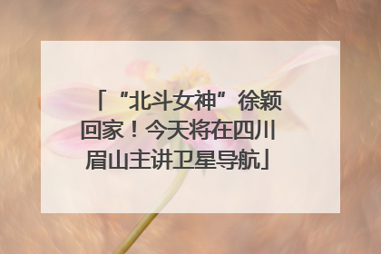 “北斗女神”徐颖回家！今天将在四川眉山主讲卫星导航