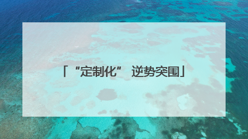 “定制化” 逆势突围