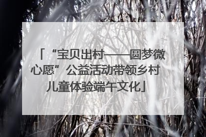 “宝贝出村——圆梦微心愿”公益活动带领乡村儿童体验端午文化