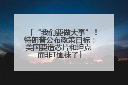 “我们要做大事”！特朗普公布政策目标：美国要造芯片和坦克 而非T恤袜子