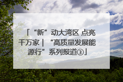 “新”动大湾区 点亮千万家｜“高质量发展能源行”系列报道③