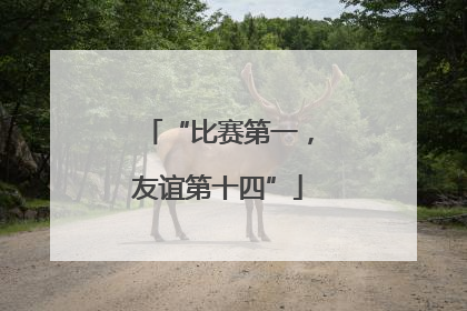 “比赛第一，友谊第十四”