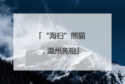 “海归”熊猫，温州亮相