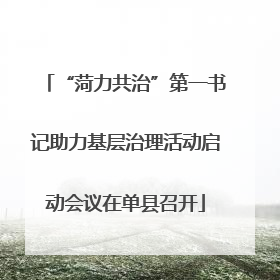“菏力共治”第一书记助力基层治理活动启动会议在单县召开