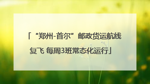 “郑州-首尔”邮政货运航线复飞 每周3班常态化运行