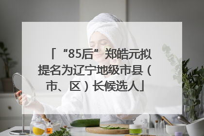 “85后”郑皓元拟提名为辽宁地级市县（市、区）长候选人