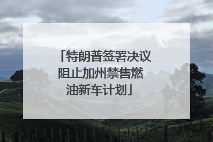 特朗普签署决议 阻止加州禁售燃油新车计划