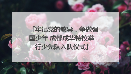牢记党的教导，争做强国少年 成都成华特校举行少先队入队仪式