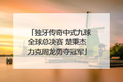 独牙传奇中式九球全球总决赛 楚秉杰力克周龙勇夺冠军