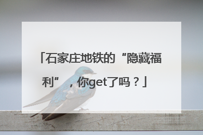 石家庄地铁的“隐藏福利”，你get了吗？