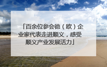 百余位参会德（欧）企业家代表走进顺义，感受顺义产业发展活力