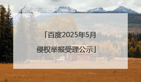 百度2025年5月侵权举报受理公示