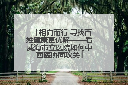 相向而行 寻找百姓健康更优解——看威海市立医院如何中西医协同攻关