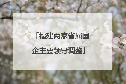 福建两家省属国企主要领导调整