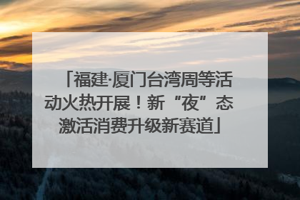 福建·厦门台湾周等活动火热开展！新“夜”态激活消费升级新赛道