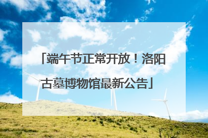 端午节正常开放！洛阳古墓博物馆最新公告