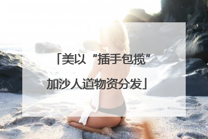 美以“插手包揽”加沙人道物资分发