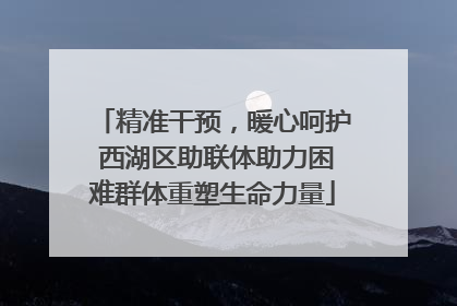 精准干预，暖心呵护 西湖区助联体助力困难群体重塑生命力量