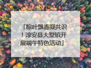 粽叶飘香凝共识！淳安县大墅镇开展端午特色活动