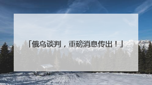 俄乌谈判，重磅消息传出！