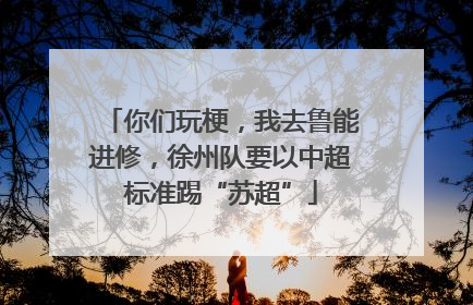 你们玩梗，我去鲁能进修，徐州队要以中超标准踢“苏超”