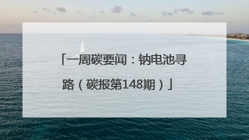 一周碳要闻：钠电池寻路（碳报第148期）