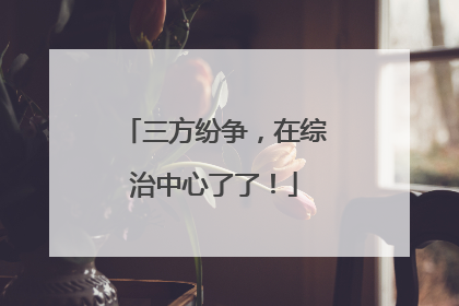 三方纷争，在综治中心了了！