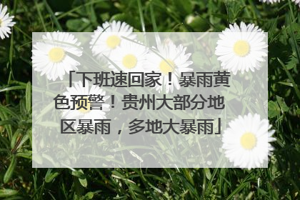 下班速回家！暴雨黄色预警！贵州大部分地区暴雨，多地大暴雨