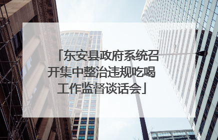 东安县政府系统召开集中整治违规吃喝工作监督谈话会