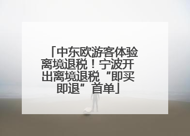 中东欧游客体验离境退税！宁波开出离境退税“即买即退”首单
