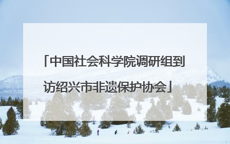 中国社会科学院调研组到访绍兴市非遗保护协会
