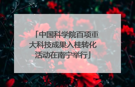 中国科学院百项重大科技成果入桂转化活动在南宁举行
