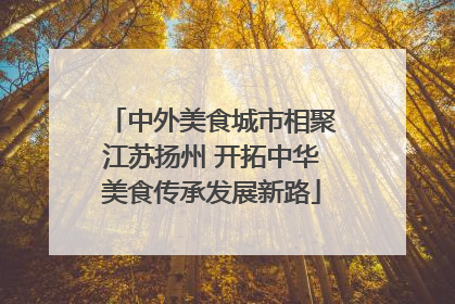 中外美食城市相聚江苏扬州 开拓中华美食传承发展新路