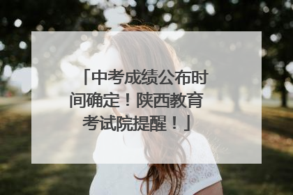 中考成绩公布时间确定！陕西教育考试院提醒！