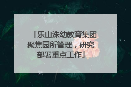 乐山洙幼教育集团聚焦园所管理，研究部署重点工作