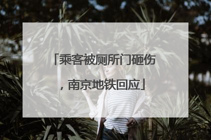 乘客被厕所门砸伤，南京地铁回应