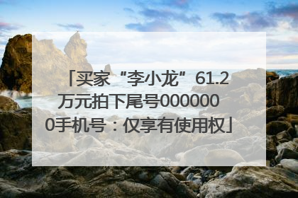 买家“李小龙”61.2万元拍下尾号0000000手机号：仅享有使用权