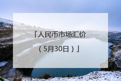 人民币市场汇价（5月30日）