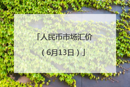 人民币市场汇价（6月13日）