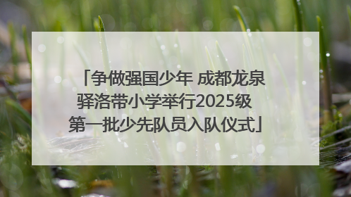 争做强国少年 成都龙泉驿洛带小学举行2025级第一批少先队员入队仪式
