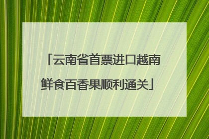 云南省首票进口越南鲜食百香果顺利通关