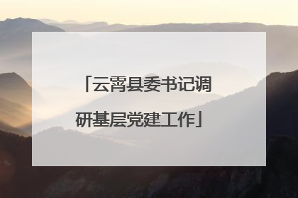云霄县委书记调研基层党建工作