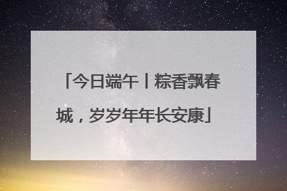 今日端午丨粽香飘春城，岁岁年年长安康