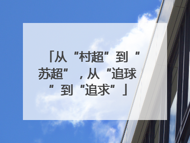从“村超”到“苏超”，从“追球”到“追求”