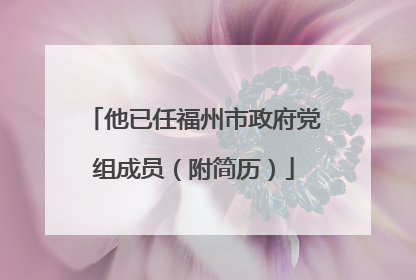 他已任福州市政府党组成员（附简历）